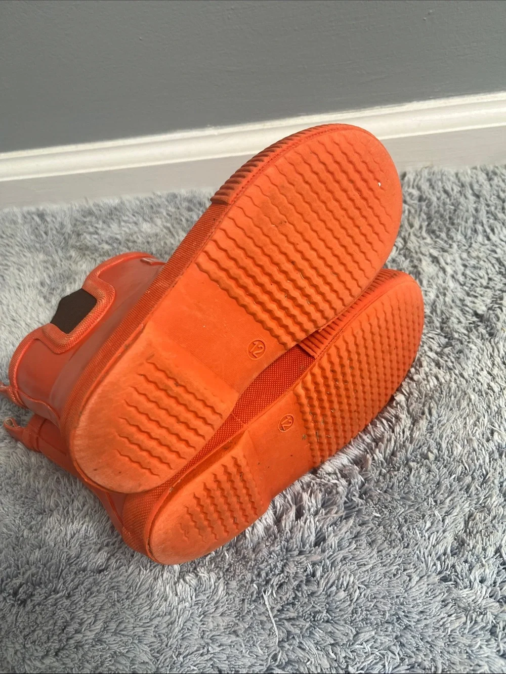 HISEA Kids Orange Short Rain Boots Unisex Size 12